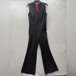Spanx The Perfect Sleeveless Jumpsuit Black Flared Leg Women’s Size S Petite